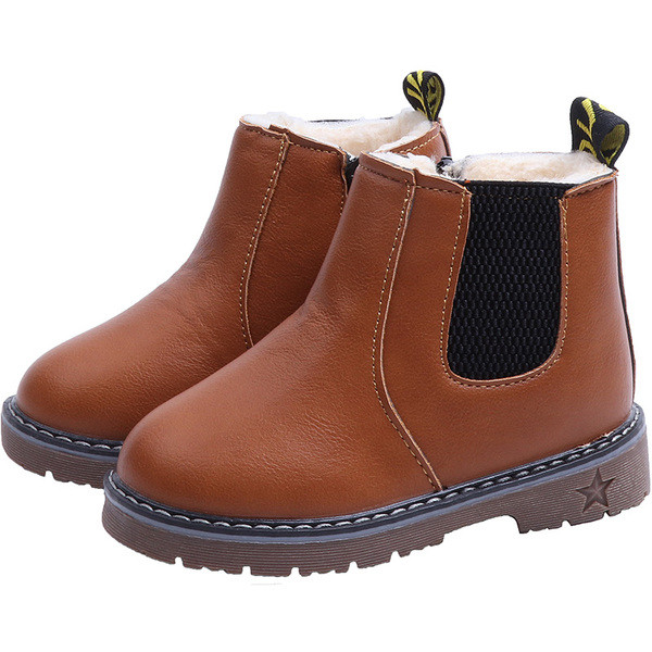 Детски боти за момичета от еко кожа в черен, червен и кафяв цвят