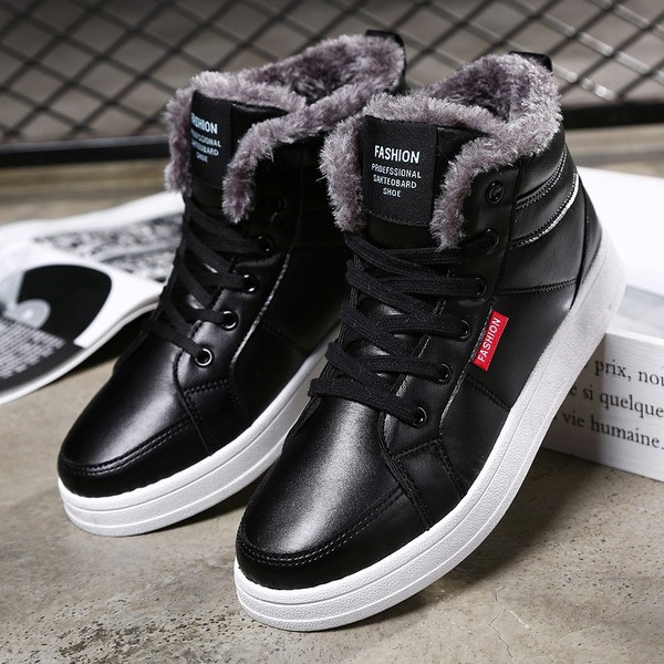 Изчистени мъжки зимни обувки в три цвята от еко кожа