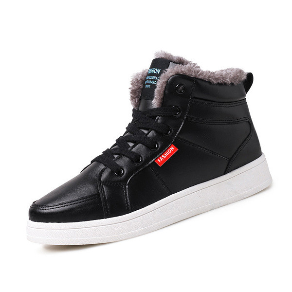 Изчистени мъжки зимни обувки в три цвята от еко кожа