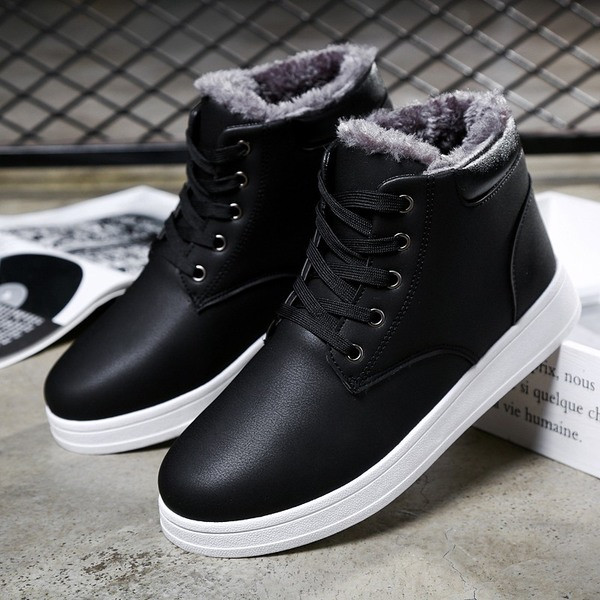 Cizme de barbati simple din piele ecologica in trei culori