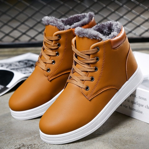 Cizme de barbati simple din piele ecologica in trei culori