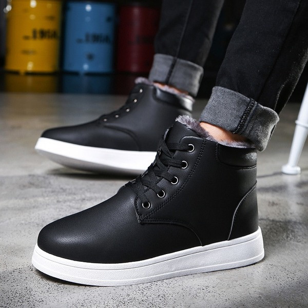 Cizme de barbati simple din piele ecologica in trei culori