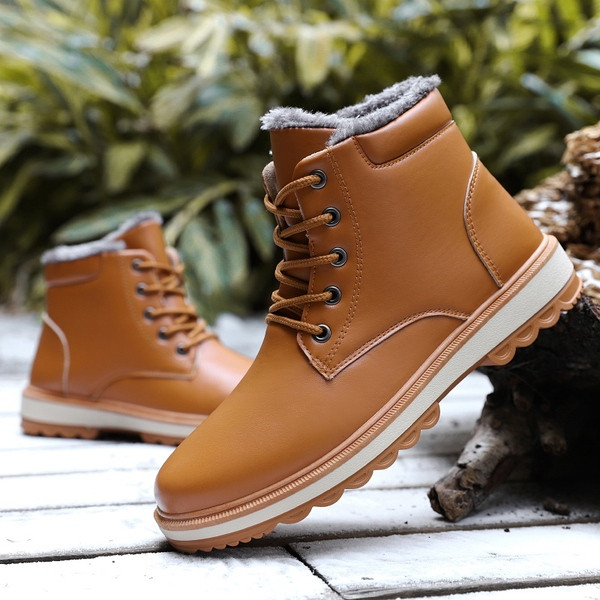 Cizme moderne barbatesti din piele ecologica cu talpa groasa