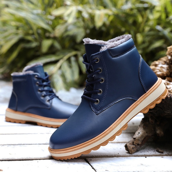 Cizme moderne barbatesti din piele ecologica cu talpa groasa