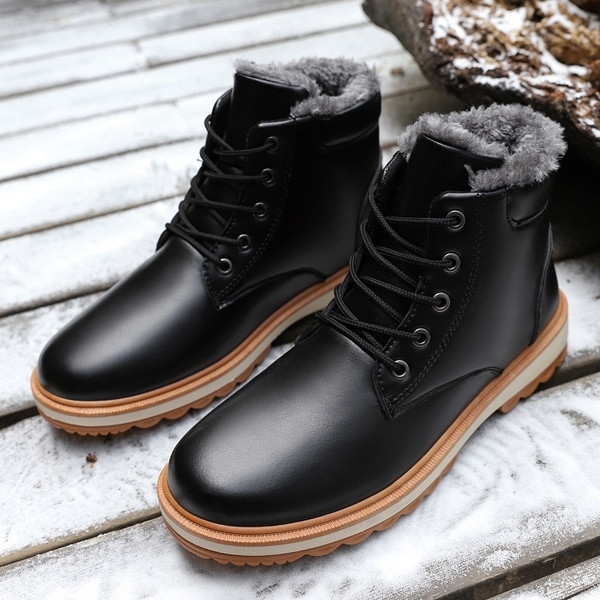 Cizme moderne barbatesti din piele ecologica cu talpa groasa