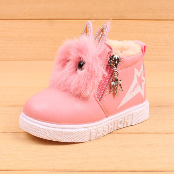 Cizme noi pentru copii pentru fete cu căptușeală moale și element 3D