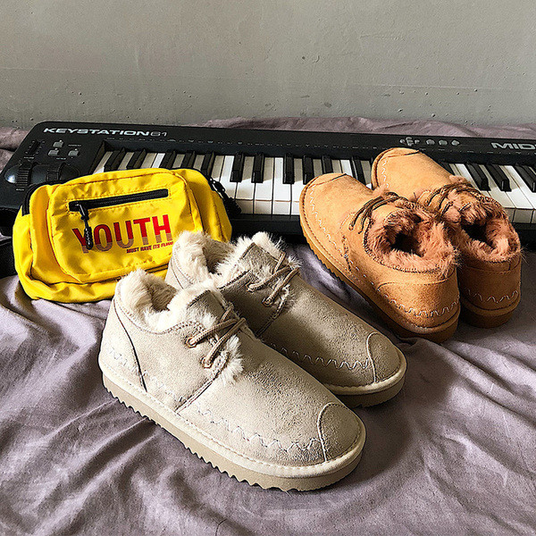 Pantofi de iarna dama cu captuseala moale si sireturi in mai multe culori