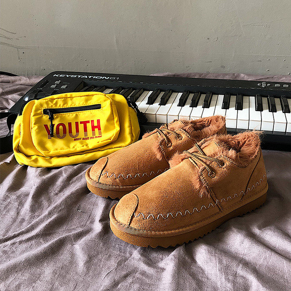 Pantofi de iarna dama cu captuseala moale si sireturi in mai multe culori