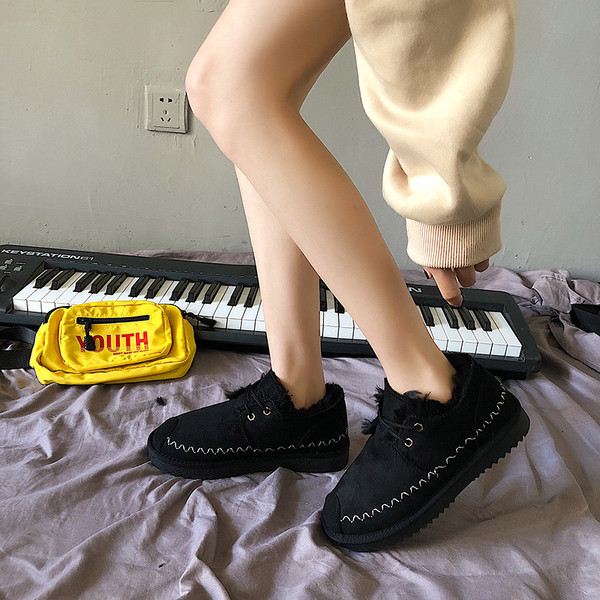 Pantofi de iarna dama cu captuseala moale si sireturi in mai multe culori