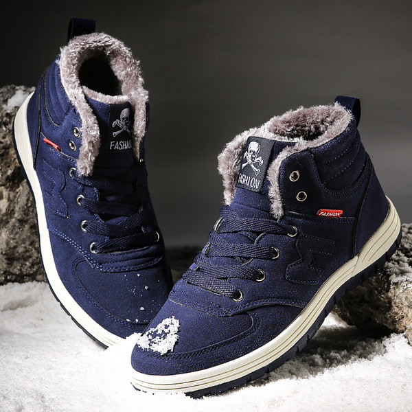 Pantofi de iarna pentru barbati in trei culori cu captuseala moale