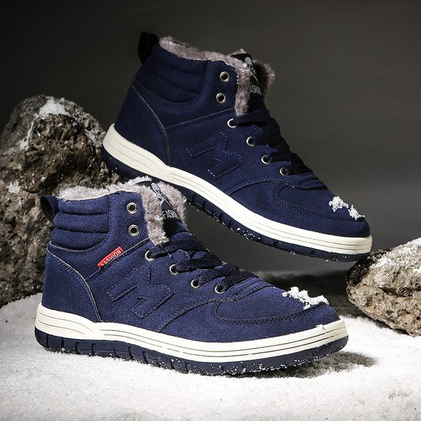 Pantofi de iarna pentru barbati in trei culori cu captuseala moale