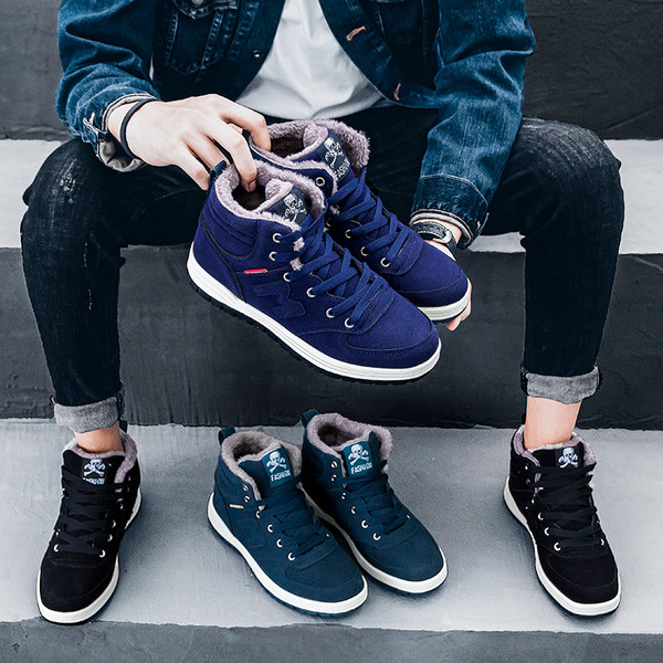 Pantofi de iarna pentru barbati in trei culori cu captuseala moale