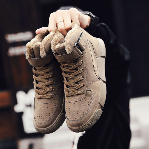 Pantofi moderni de iarna pentru barbati cu autocolante in trei culori