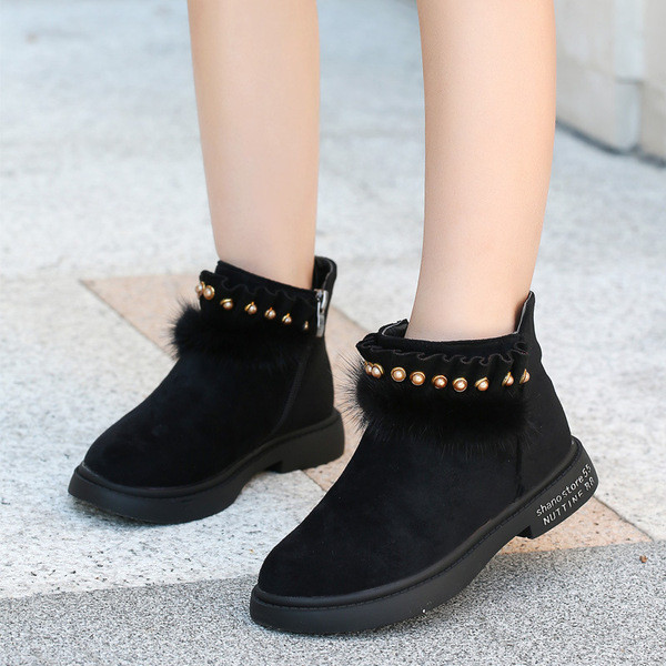 Cizme pentru copii pentru fete in negru si rosu