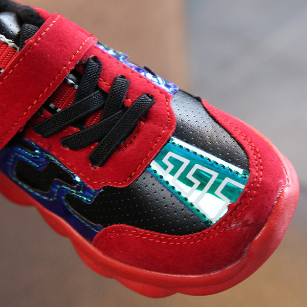 Детски маратонки за момчета с топла подплата в червен и син цвят