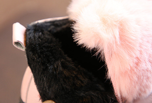 Зимни детски боти за момичета с пух  в розов, червен и черен цвят