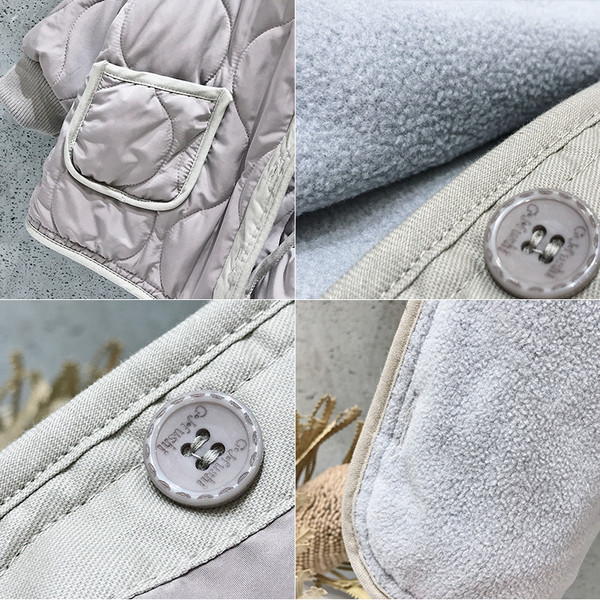 Изчистено детско яке за момичета в сив цвята