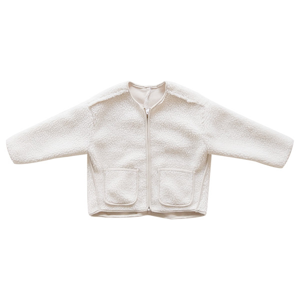 Απλό παιδικό μπουφάν για κορίτσια σε μπεζ χρώμα