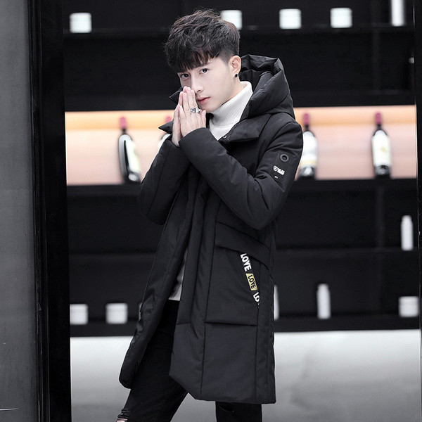 Jachetă de iarnă pentru bărbați modernă cu glugă în două culori