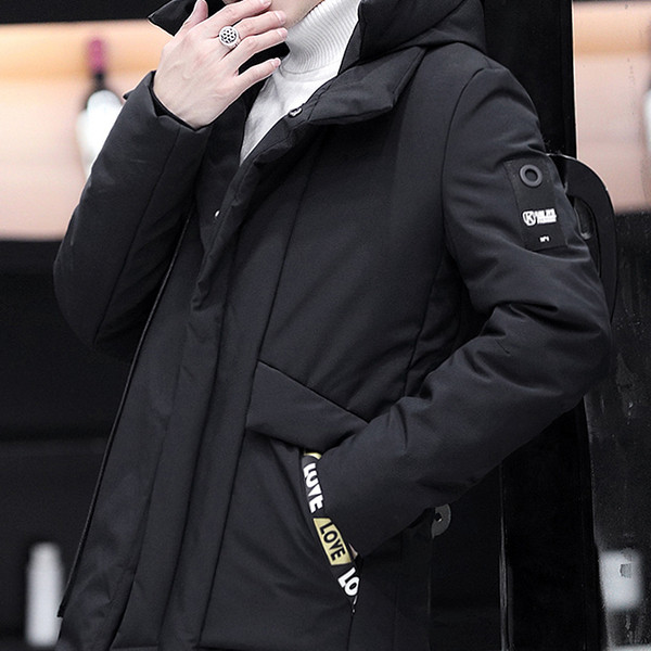 Jachetă de iarnă pentru bărbați modernă cu glugă în două culori