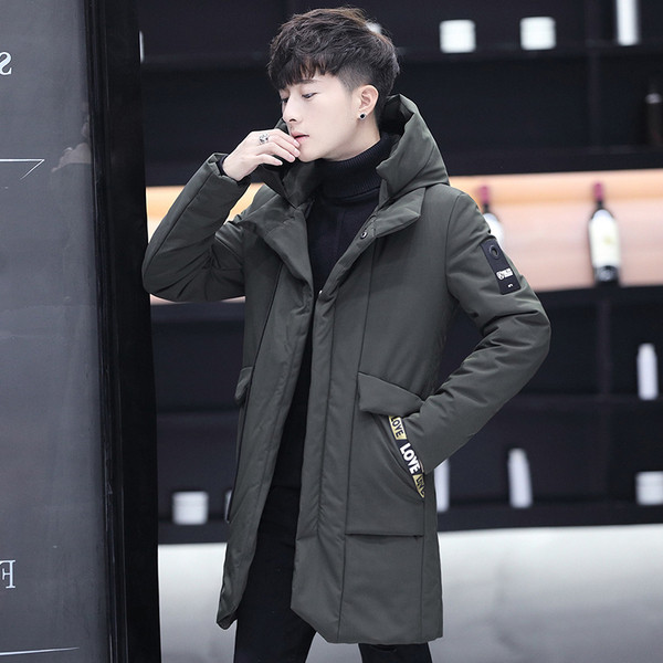 Jachetă de iarnă pentru bărbați modernă cu glugă în două culori