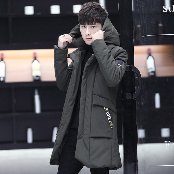 Jachetă de iarnă pentru bărbați modernă cu glugă în două culori