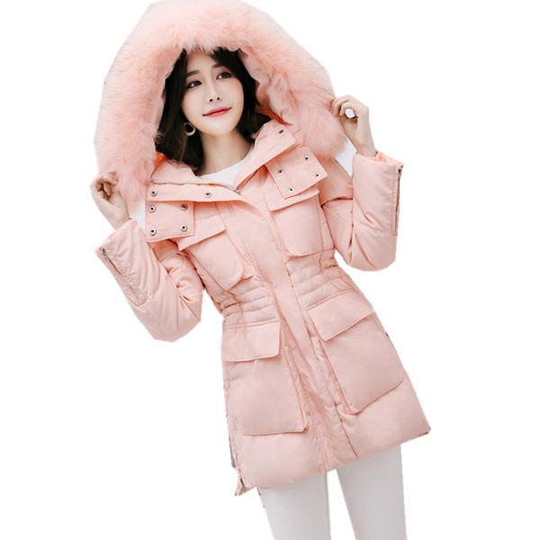 Modern női kabát pehelyszínnel, három színben