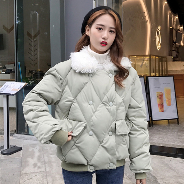 Modern női kabát pehelygallérral, két színben