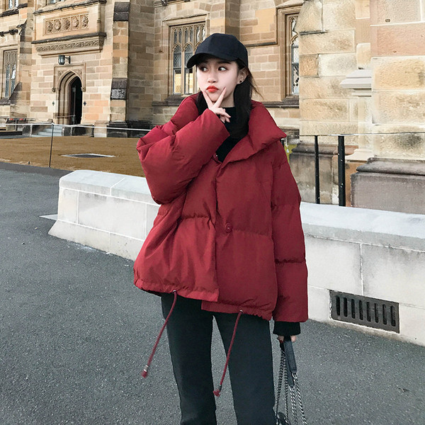 Modern női kabát O-alakú gallérral több színben