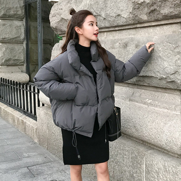 Modern női kabát O-alakú gallérral több színben