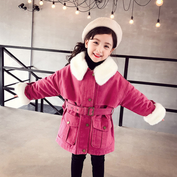 Jachetă casual roz pentru copii, cu căptușeală moale