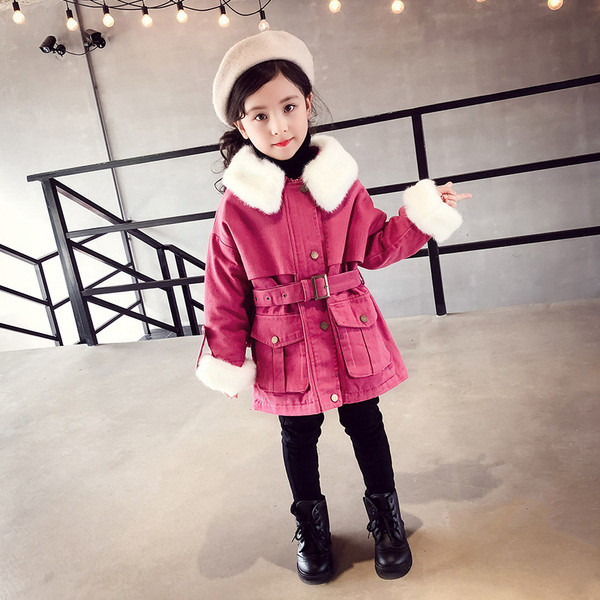 Jachetă casual roz pentru copii, cu căptușeală moale