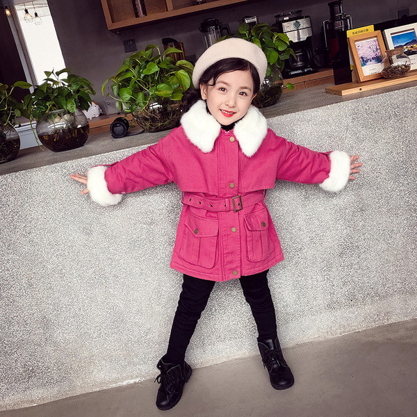 Jachetă casual roz pentru copii, cu căptușeală moale