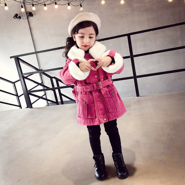 Jachetă casual roz pentru copii, cu căptușeală moale