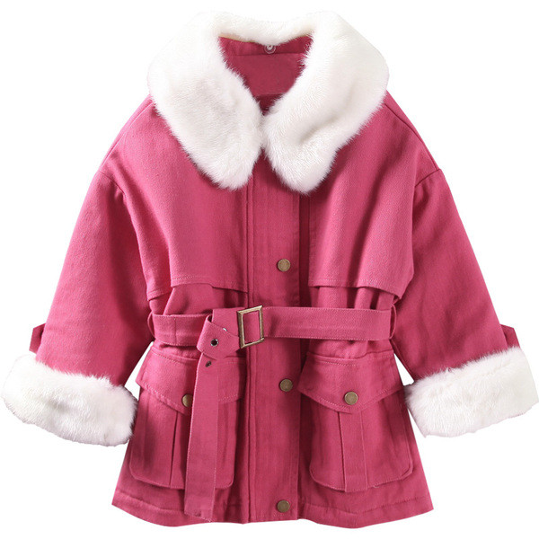 Jachetă casual roz pentru copii, cu căptușeală moale