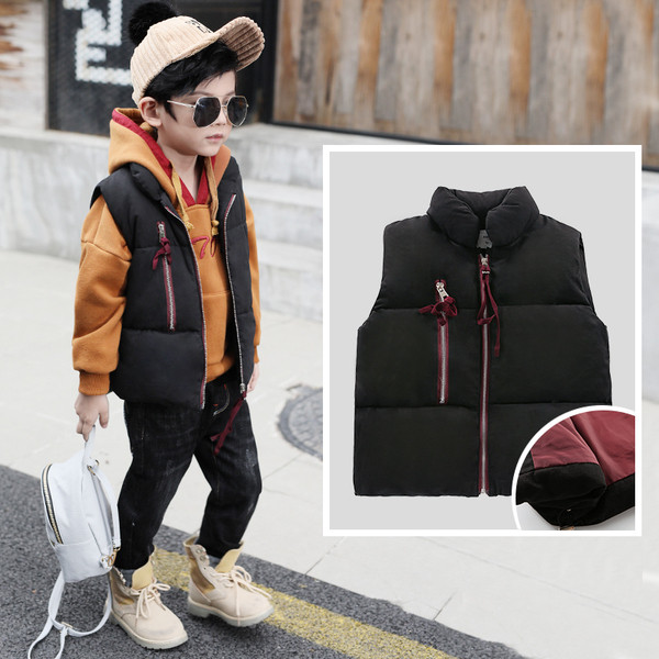 Vesta pentru copii pentru baieti in negru