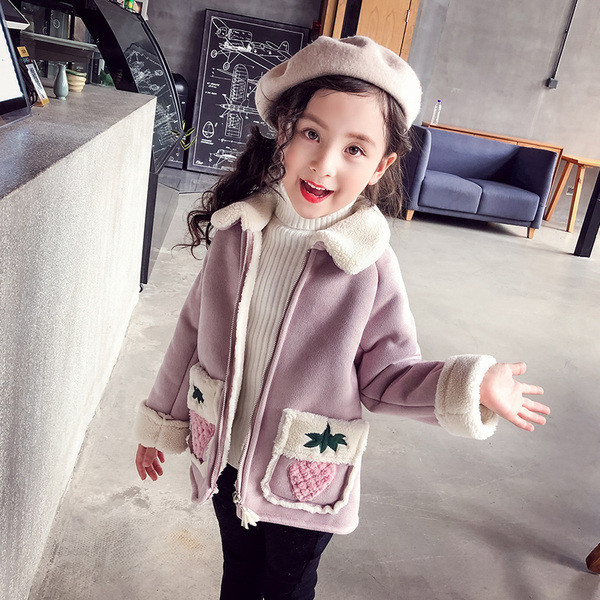 Napi gyermek őszi kabát lila színben