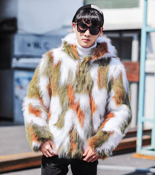 HIT Modern férfi tollkabát kapucnival két színben