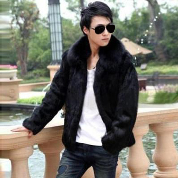 Modern férfi kabát fekete színben