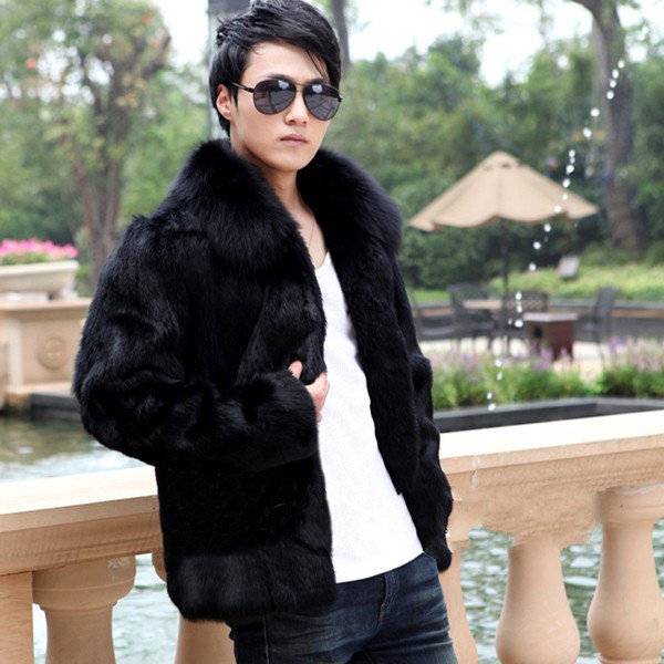 Modern férfi kabát fekete színben