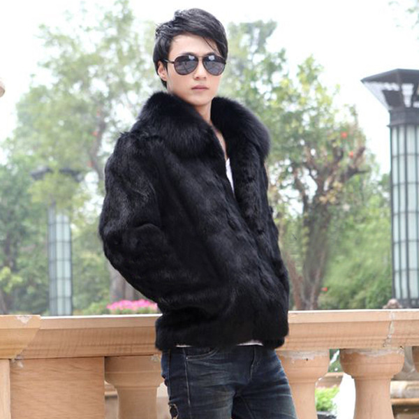 Modern férfi kabát fekete színben