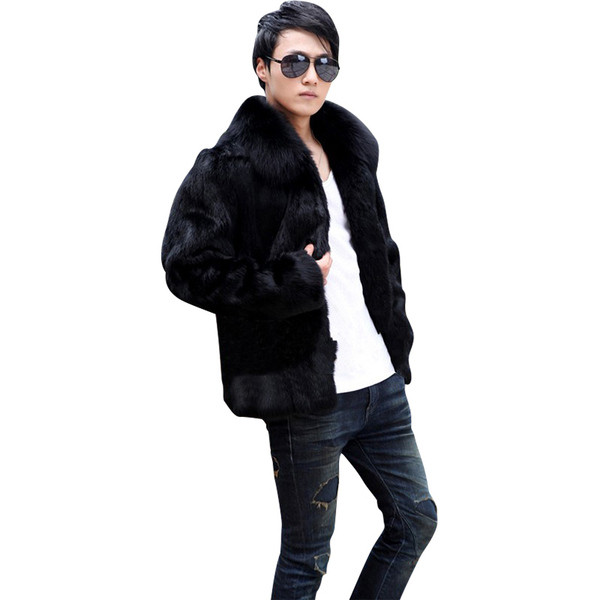 Modern férfi kabát fekete színben