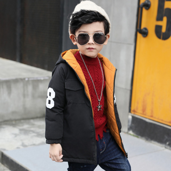 Gyermek kétoldalas kabát fiúknak két színben