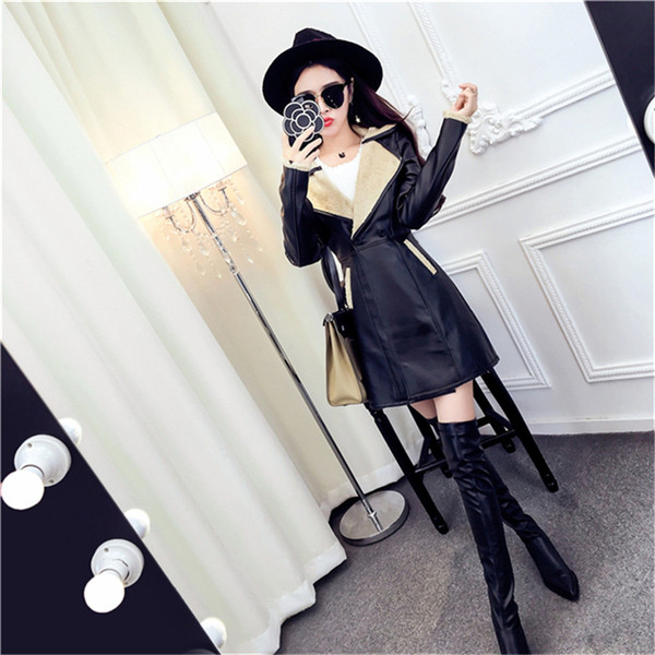 Női műbőr kabát puha béléssel, két színben