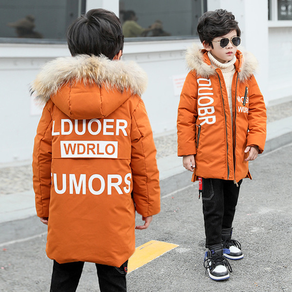 Modern gyerek hosszú kabát fiúknak három színben