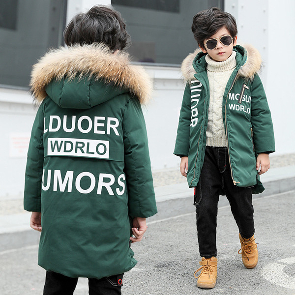 Modern gyerek hosszú kabát fiúknak három színben