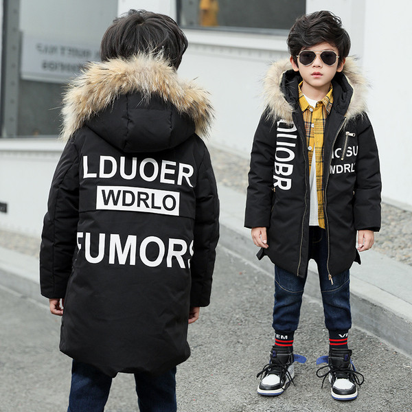 Modern gyerek hosszú kabát fiúknak három színben