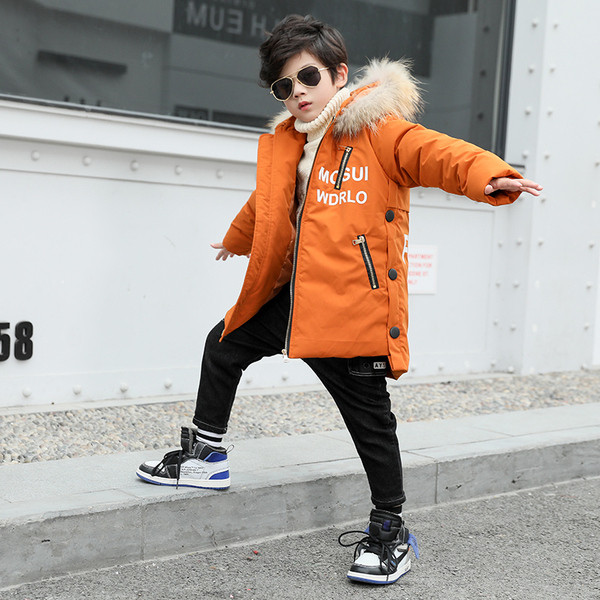 Modern gyerek hosszú kabát fiúknak három színben