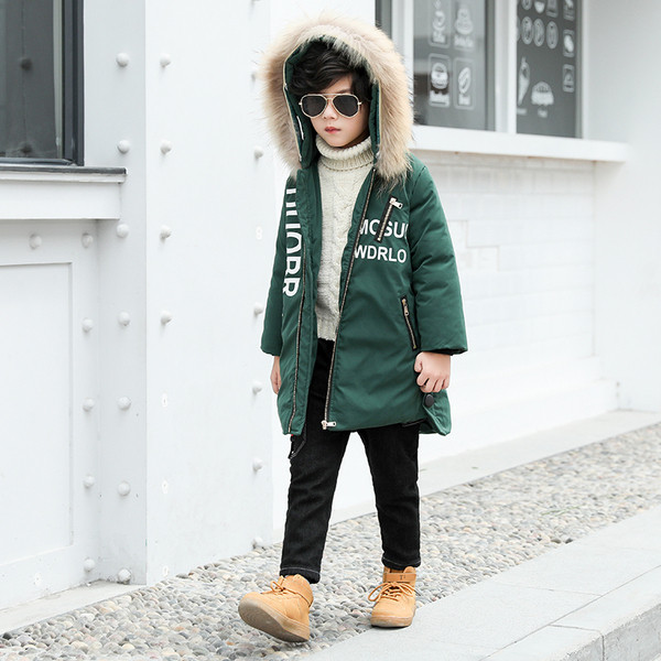 Modern gyerek hosszú kabát fiúknak három színben