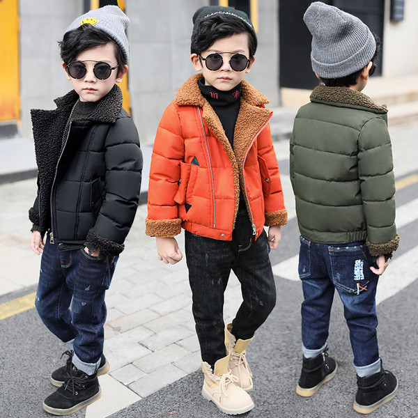 Modern gyerek rövid kabát fiúknak három színben